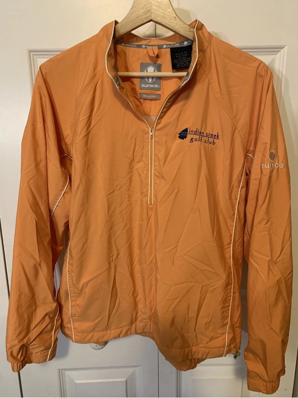 Sunice Mens Sz M Weather Indian Creek Golf Club Jacket Orange